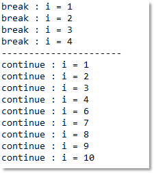 break和continue對比