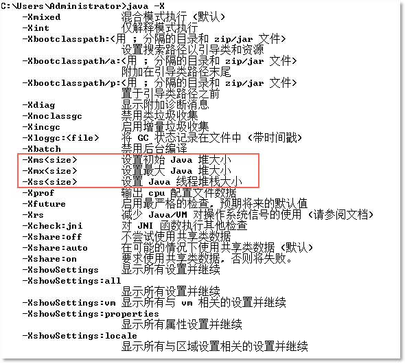 java虛擬機(jī)內(nèi)存設(shè)置參數(shù)