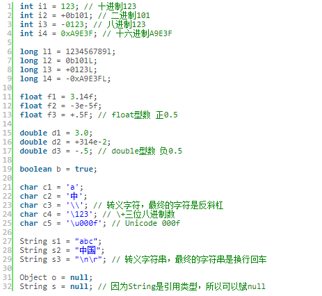 Java直接量和字面量和符號引用